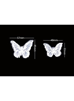 Yueton 12Pcs Handmade Embroidery Organza Butterfly Barrettes Bobby Pin Metal Alligator Clip Hair Clips Bride Headwear Edge Clip Clamps (White)  - Image 4