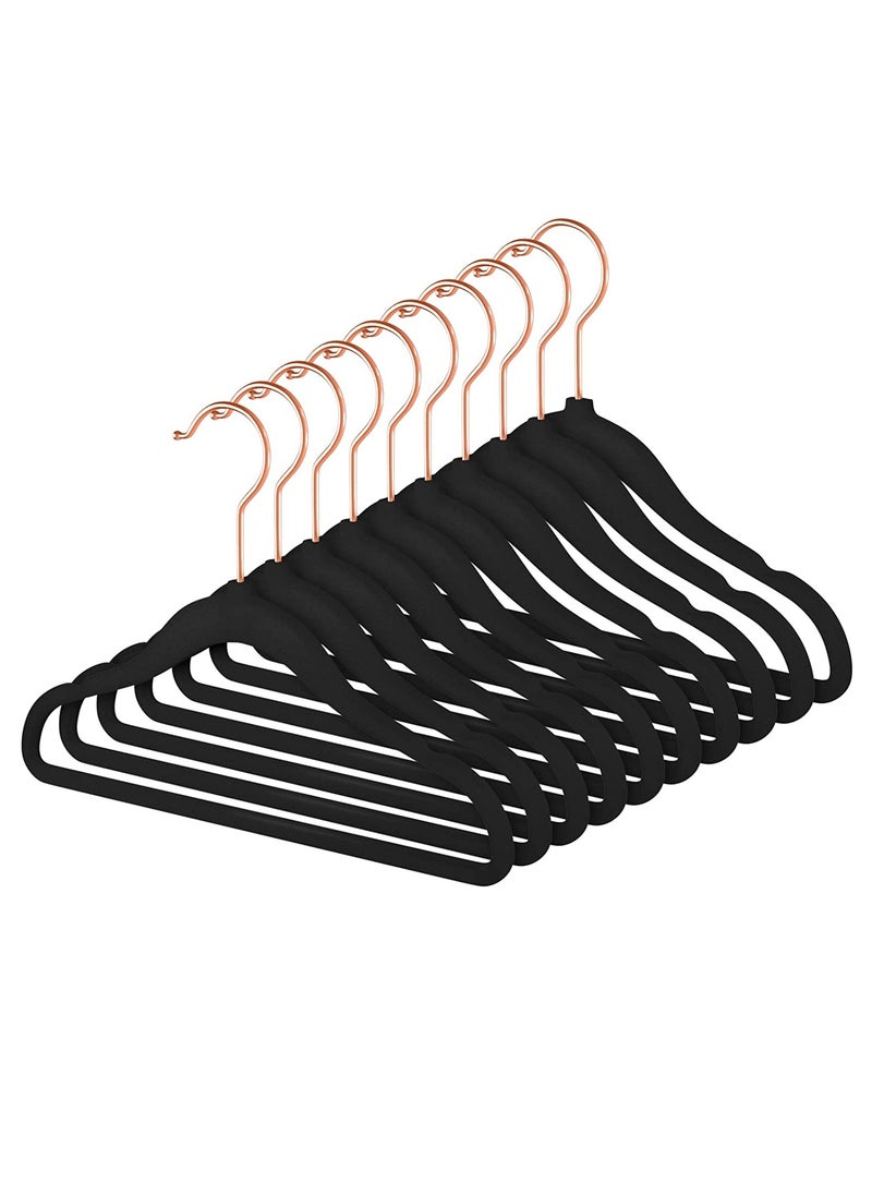 Red Dot Gift - 50 Pieces 30cm Premium Kids Velvet Hangers with Copper/Rose Gold Hooks, Space Saving Ultra-Thin, Non-Slip Baby Hangers for Children's Skirt Dress Pants,Clothes Hangers - Image 1