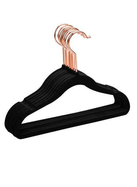 50 Pieces 30cm Premium Kids Velvet Hangers with Copper/Rose Gold Hooks, Space Saving Ultra-Thin, Non-Slip Baby Hangers for Children's Skirt Dress Pants,Clothes Hangers