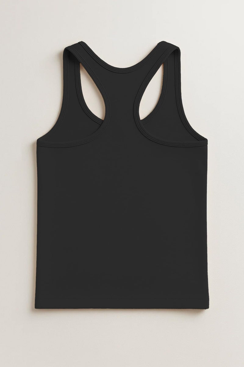 Kurve Premium Girls Seamless Supersoft Wide Strap Comfortable Racerback Tank (Made with Love in The USA), Black, Age 7-12 - Image 4