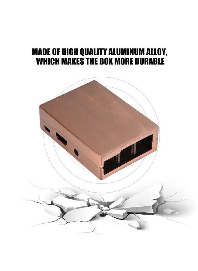 Thoraya Aluminium Alloy Enclosure Box Protective Case for Raspberry Pi 3/2 Model B and B+ (Brown Red)  - Image 4