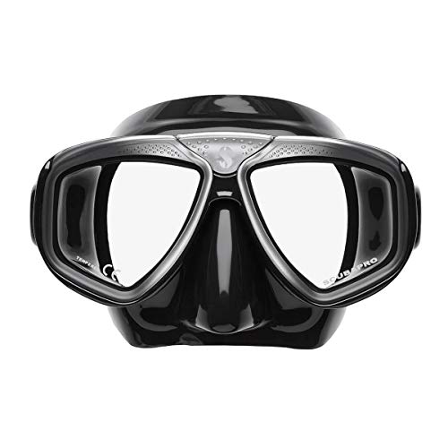 SCUBAPRO Zoom Scuba Mask with Ultra Clear Dual Lens and LensChange System for Optical Lenses for Diving Full Black - Image 1