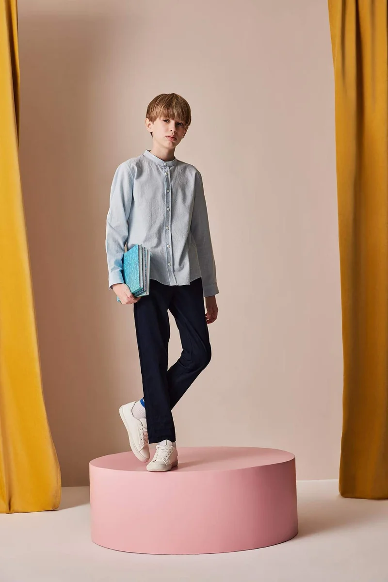 ديفاكتو Boy Regular Fit Straight Leg Gabardine Trousers