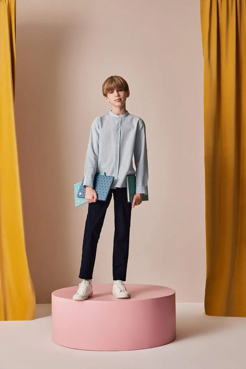 ديفاكتو Boy Regular Fit Straight Leg Gabardine Trousers