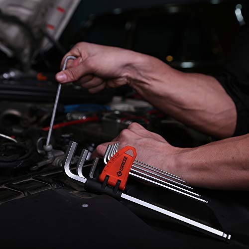 GROZ Set of 9 Hex Keys with Ball End | Extra Long Hex Keys for Mechanics, Car Repair ,Technicians , DIY | Durable S2 Steel | 7 Piece Set Hex Keys | ALN/HX-BL/7L/GRZ - Image 2