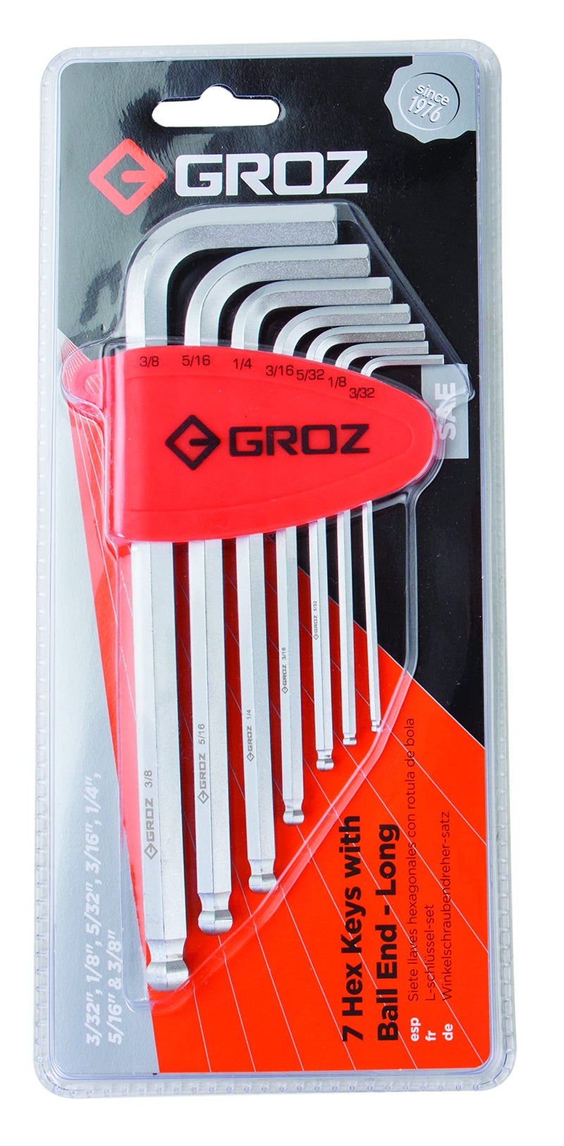 GROZ Set of 9 Hex Keys with Ball End | Extra Long Hex Keys for Mechanics, Car Repair ,Technicians , DIY | Durable S2 Steel | 7 Piece Set Hex Keys | ALN/HX-BL/7L/GRZ - Image 4