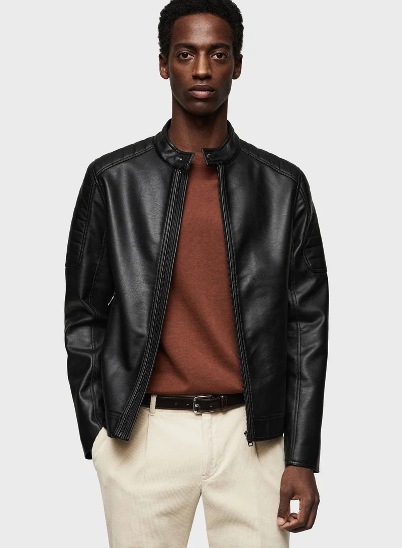 Mango Man Classic Biker Jacket