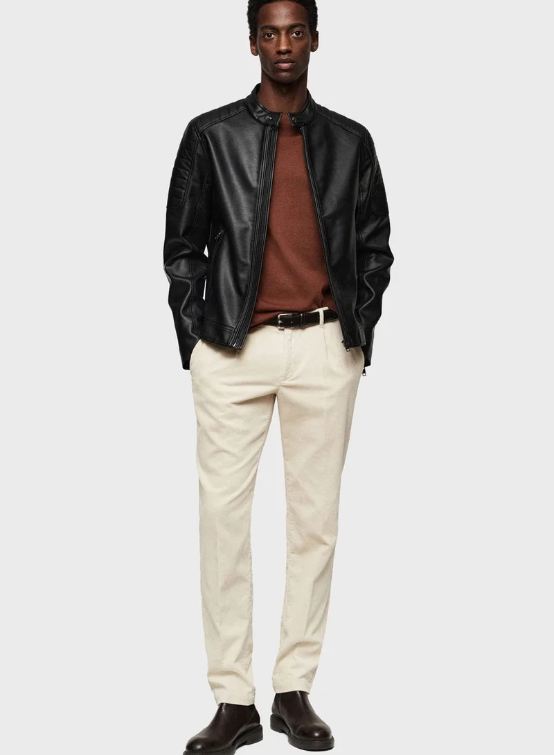 Mango Man Classic Biker Jacket