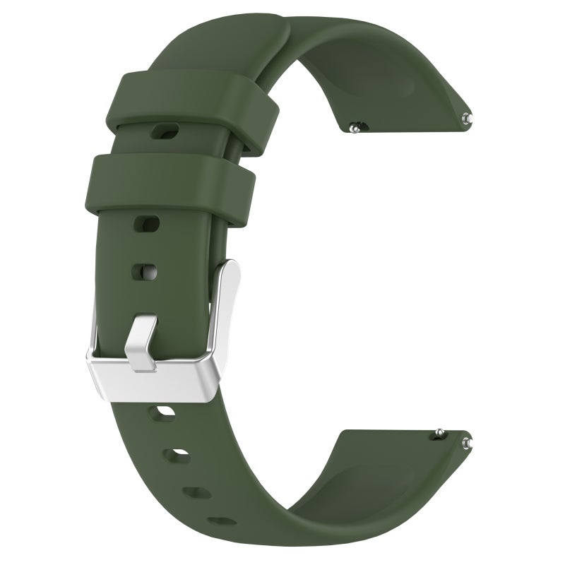 S-TOP For Garmin Vivomove Sport 20mm Smooth Solid Color Silicone Watch Band(Army Green) - Image 2