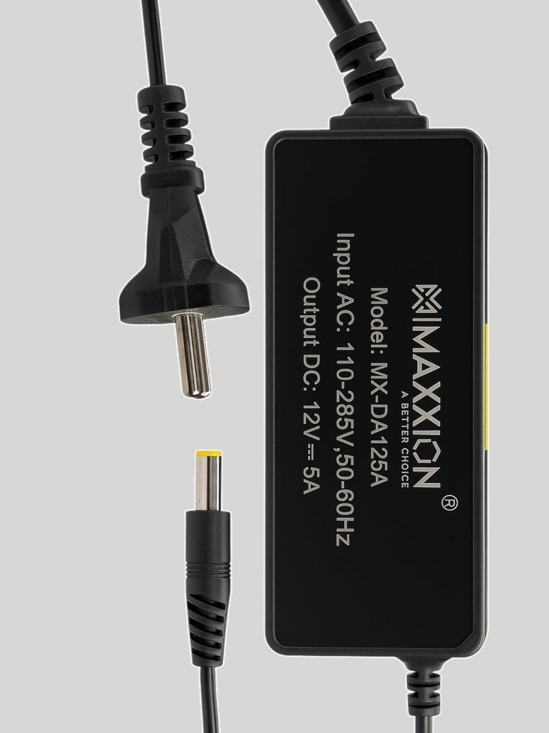 MAXXION 12 Volt 5 Amp (12V 5A) AC DC Adapter 12V 60 Watt DC Power Supply SMPS AC to DC Converter for Battery Charger, CCTV, LED Strip, Router, DIY Projects - Image 4
