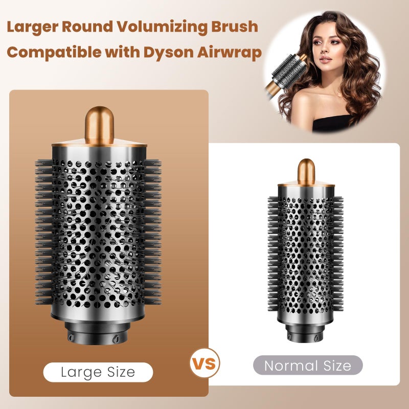 Liopif Large Volumizing Round Brush for Dyson Airwrap Styler Attachment,Upgraded Larger Round Brush Tool and Hair Style Replacement for Airwrap Accessories (Nickel/Copper) - Image 2