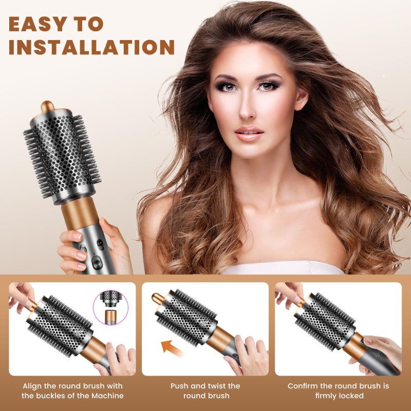 Liopif Large Volumizing Round Brush for Dyson Airwrap Styler Attachment,Upgraded Larger Round Brush Tool and Hair Style Replacement for Airwrap Accessories (Nickel/Copper) - Image 3