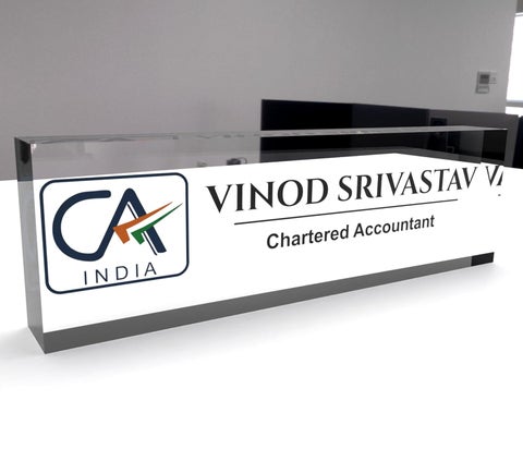 OOCLAS Desk Name Plate for Chartered Accountant Nameplate for CA Custom Name Plates For CA In 12 X 3 X 125 Inches
