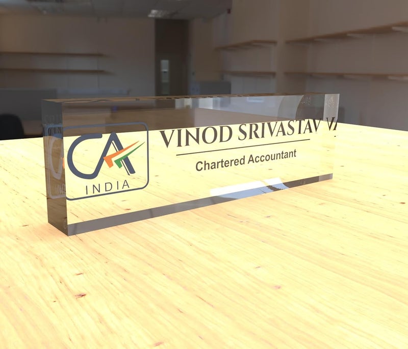 OOCLAS Desk Name Plate for Chartered Accountant Nameplate for CA Custom Name Plates For CA In 12 X 3 X 125 Inches