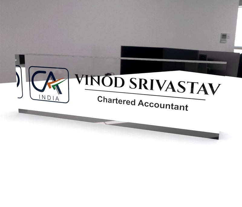 OOCLAS Desk Name Plate for Chartered Accountant Nameplate for CA Custom Name Plates For CA In 12 X 3 X 125 Inches