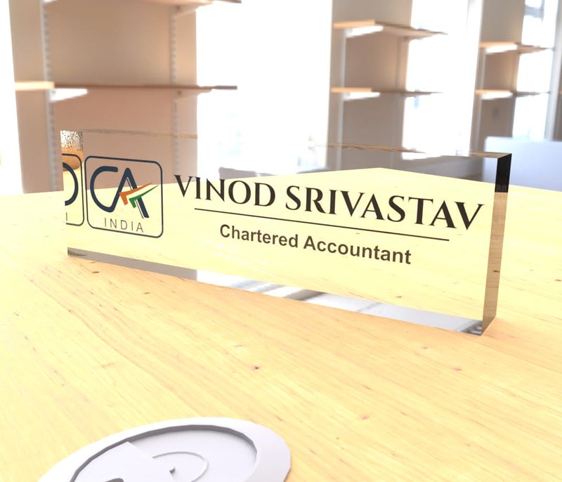 OOCLAS Desk Name Plate for Chartered Accountant Nameplate for CA Custom Name Plates For CA In 12 X 3 X 125 Inches