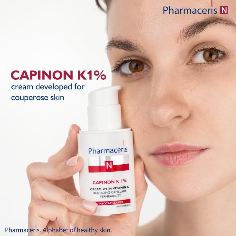 Pharmaceris كريم فارما سيريس كابينون ك 1% مع فيتامين ك لتقليل نفاذية الشعيرات الدموية - 30 مل - Image 2