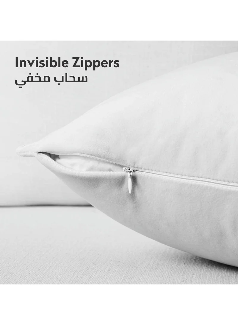 Donetella 2 Piece Embroidered Cushion Cover (45x45 cm) Without Filler White