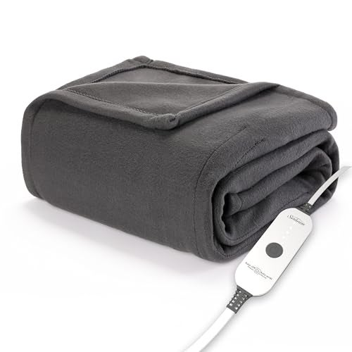 Sunbeam Royal Ultra Fleece Heated Throw Electric Blanket, 50" x 60", 4 Heat Settings, 4-Hour Auto Shut-Off, Warming Throw for Couch or Bed, Fast Heating, Machine Washable, Warm and Cozy, Night Fog - Image 1