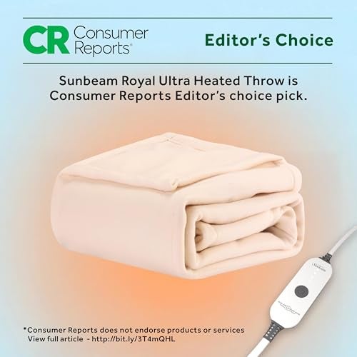 Sunbeam Royal Ultra Fleece Heated Throw Electric Blanket, 50" x 60", 4 Heat Settings, 4-Hour Auto Shut-Off, Warming Throw for Couch or Bed, Fast Heating, Machine Washable, Warm and Cozy, Night Fog - Image 5