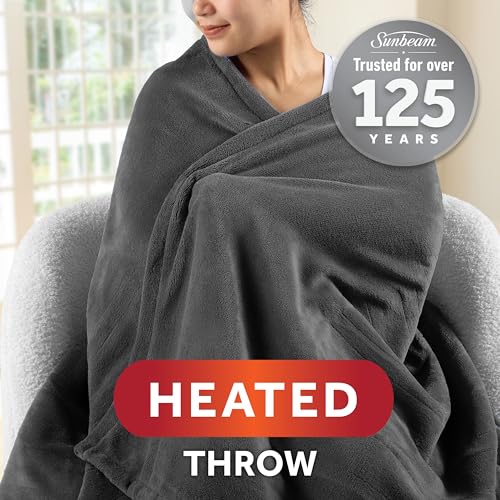 Sunbeam Royal Ultra Fleece Heated Throw Electric Blanket, 50" x 60", 4 Heat Settings, 4-Hour Auto Shut-Off, Warming Throw for Couch or Bed, Fast Heating, Machine Washable, Warm and Cozy, Night Fog - Image 2