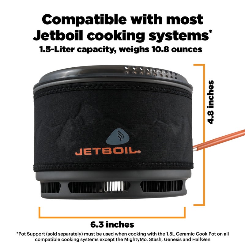 Jetboil 1.5L Ceramic Fluxring Cook Pot For Jetboil Camping And Backpacking Stoves - Image 2
