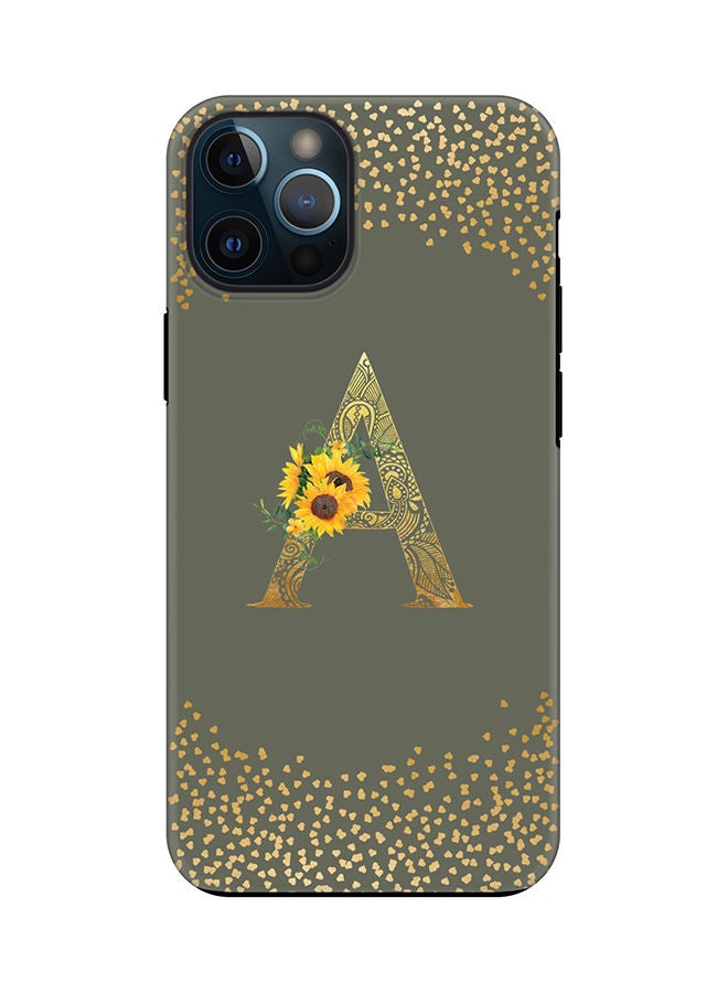 Stylizedd Monogram Tough Series for Apple iPhone 12 Pro Custom Initials Floral Mandala Pattern Tough Pro Dual Layer hybrid PC inner TPU protection Alphabet- A (Olive Green) - Image 1