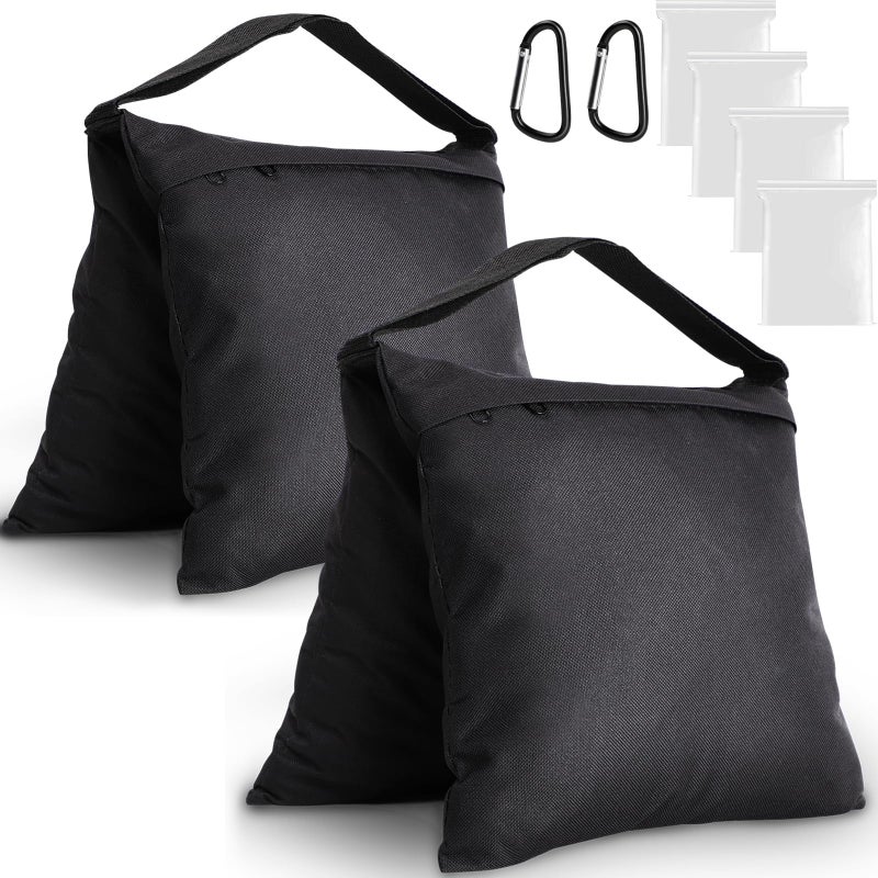 Aimosen 2 Packs Sandbags Weight Bags for Light Stand Photography Video Support Heavy Duty Saddlebags for Backdrop Stand Photo Tripod Outdoor Canopy Pop up Tent Umbrella Base Fishing Chair Wedding Shed - Image 2