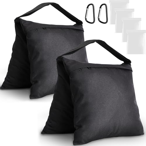 Aimosen 2 Packs Sandbags Weight Bags for Light Stand Photography Video Support Heavy Duty Saddlebags for Backdrop Stand Photo Tripod Outdoor Canopy Pop up Tent Umbrella Base Fishing Chair Wedding Shed - Image 1