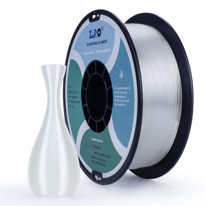 ZIRO TRANSPARENT Translucent PLA Filament 1.75mm 1kg/2.2lb Spool, Translucent - Image 1
