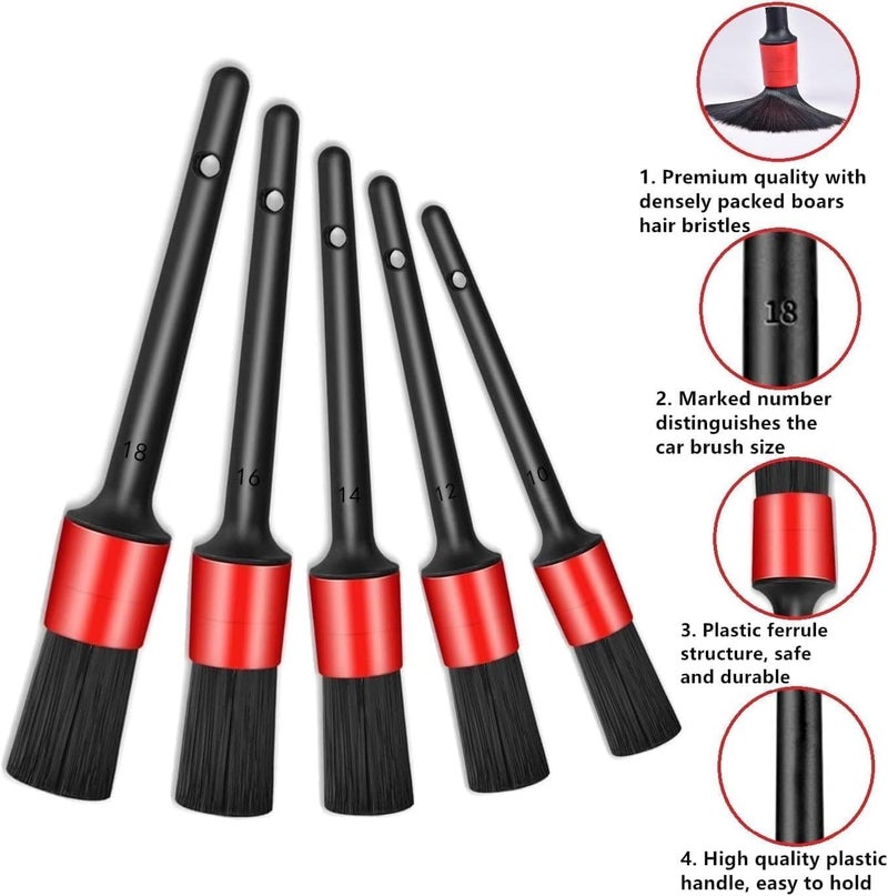 SWAMINE Car Interior Dust Sweeping Soft Brush,Car Detailing Brush Set for Interior Exterior,Car Cleaning Dusting Brush for Auto Dashboard,Vents,Computer,Leather(8pcs) - Image 3