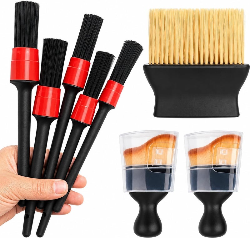 SWAMINE Car Interior Dust Sweeping Soft Brush,Car Detailing Brush Set for Interior Exterior,Car Cleaning Dusting Brush for Auto Dashboard,Vents,Computer,Leather(8pcs) - Image 1