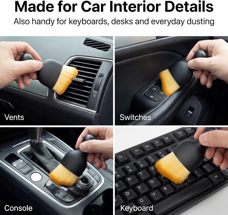SWAMINE Car Interior Dust Sweeping Soft Brush,Car Detailing Brush Set for Interior Exterior,Car Cleaning Dusting Brush for Auto Dashboard,Vents,Computer,Leather(8pcs) - Image 4