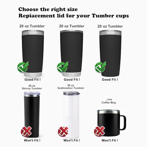 LEIOH 2 Pack 20 oz Replacement Lids Compatible for YETI 20 Stainless Steel Tumbler Travel Mug,Spill Proof Splash Resistant Silicone Sliding Covers,Straw Friendly, BPA Free - Image 3