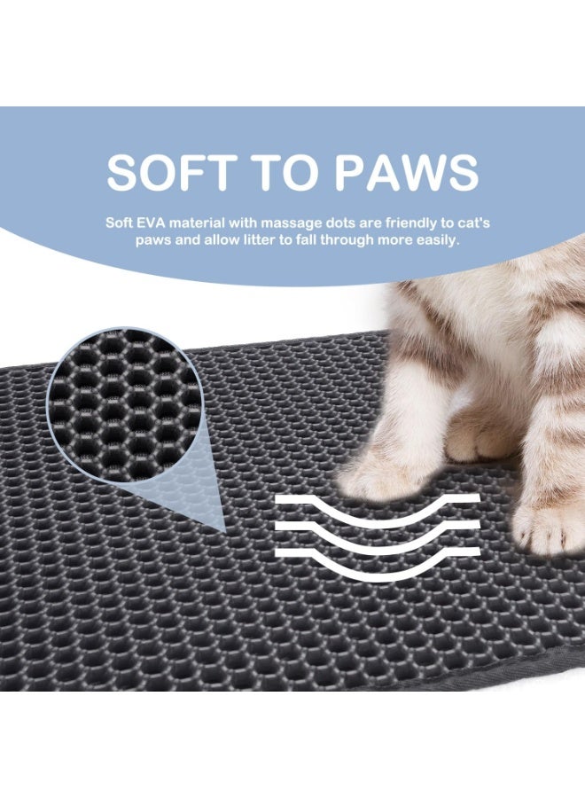 Foldable Cat Litter Mat, 45x60 cm Double Layer Honeycomb Trapping Design, Waterproof & Urine-Proof, Non-Slip EVA Foam, Easy Fold & Shake Clean, Large Size - Image 5