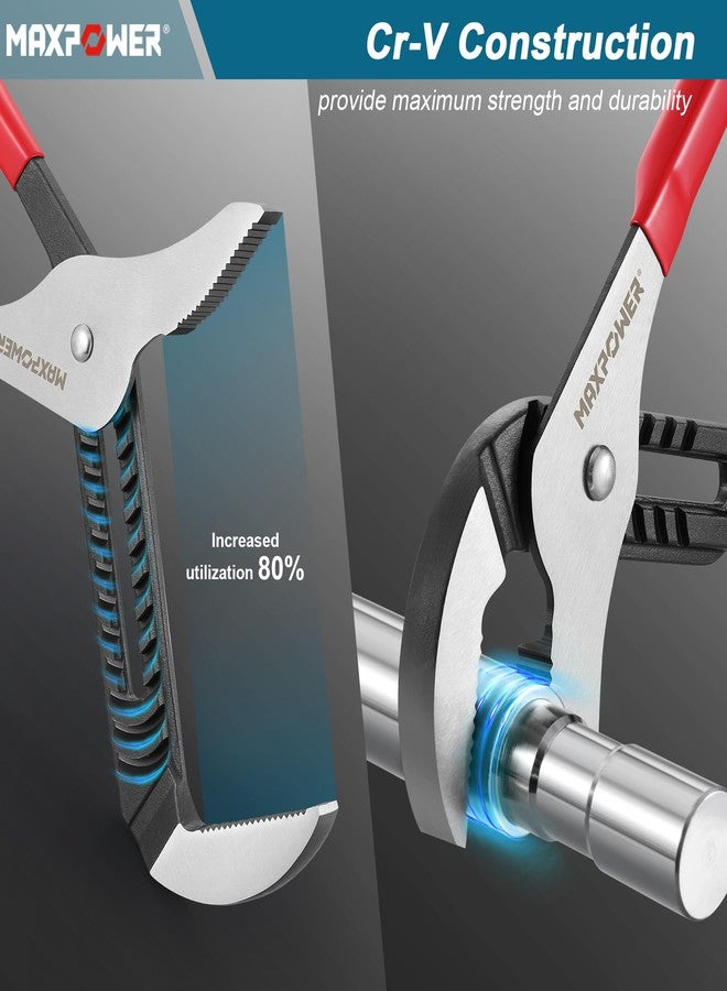 MAXPOWER 20 inch Groove Joint Pliers, 5.5 inch Max Opening, Straight Jaw Locks Pliers - Image 5