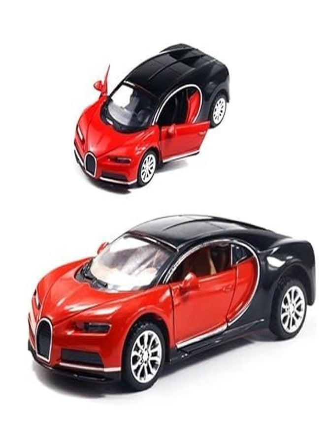 GKNEX سيارة لعبة GKNEX Bugatti CHIRON مصنوعة من المعدن المصبوب، تعمل بخاصية السحب للخلف، مع أبواب قابلة للفتح. نموذج مصغر، أفضل هدية للأطفال. - Image 2