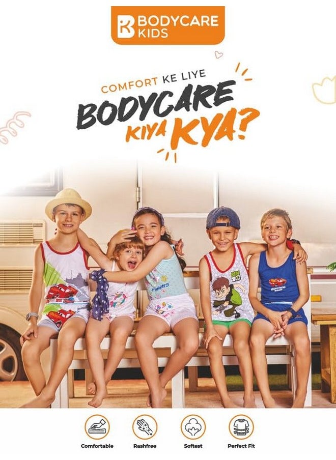 Bodycare - BODYCARE White Boys Vest Pack of 6 (Color & Print May Vary) - Image 1