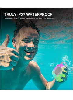 Excefore Bluetooth Shower Speaker, IPX7 Waterproof Wireless Portable Speakers, Floating Wireless Speaker with LED Light, Loud Stereo Sound, for Beach, Pool, Party, Travel, Outdoors, for Men and Women  - Image 3