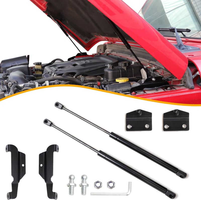 RERPRO Hood Struts Lift Support Assist Kit for 2018-2024 Jeep Wrangler JL Gladiator JT - 1 Pair Black - Image 1