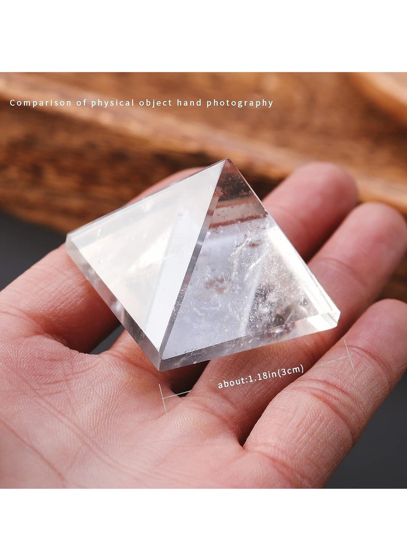 SYOSI - Natural Clear Quartz Crystal Pyramid, Energy Generator, 3x3cm, Healing Crystal Pyramid for Protection and Positive Energy, Natural Quartz for Chakra Reiki Home Decor - Image 1
