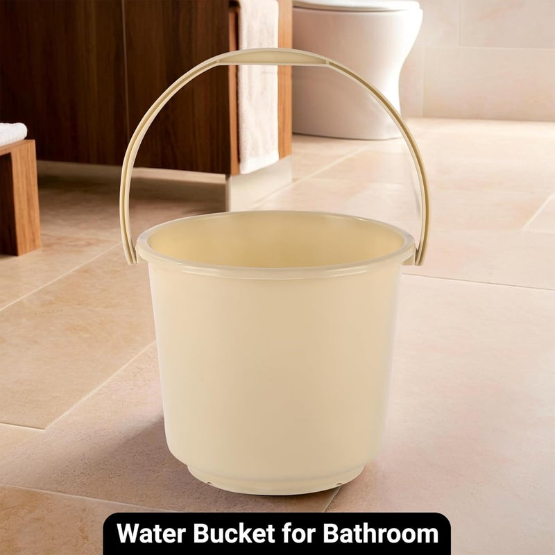 Kuber Industries Pack of 2 Multi-Purpose 5 Litre Small Bucket for Mopping | Washing Balti for Bathroom & Toilet | Water Storage Container - Essential for Household Chores | Brown & Beige - Image 2