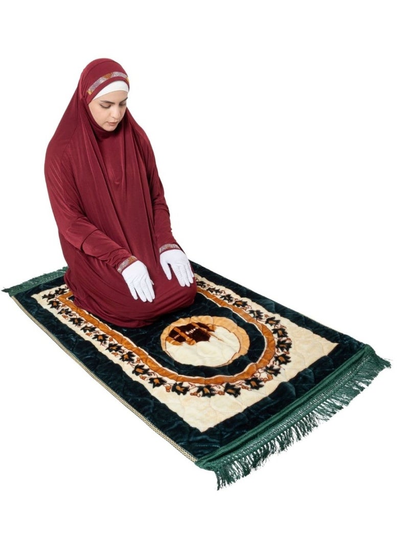 لیندا حجاب ثوب صلاة فاخر من قطعة واحدة للنساء - عباية صلاة إسلامية من الرايون مع حجاب متصل | ثوب صلاة خمار بتغطية كاملة - Image 3