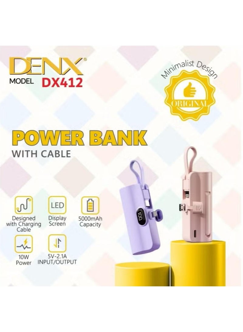 Denx Mini Power bank charger with multiple ports that supports fast charging | 5000 mAh | DX412  - Image 4