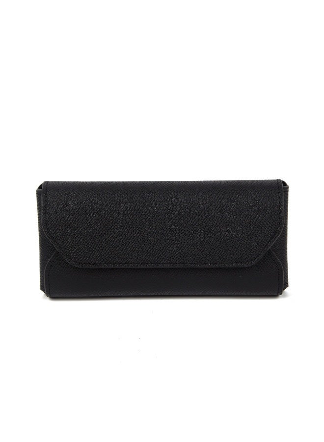 Classic Solid Color Anti Pressure Anti Wear Glasses Protection Box, Portable PU Waterproof Glasses Storage Bag - Image 1