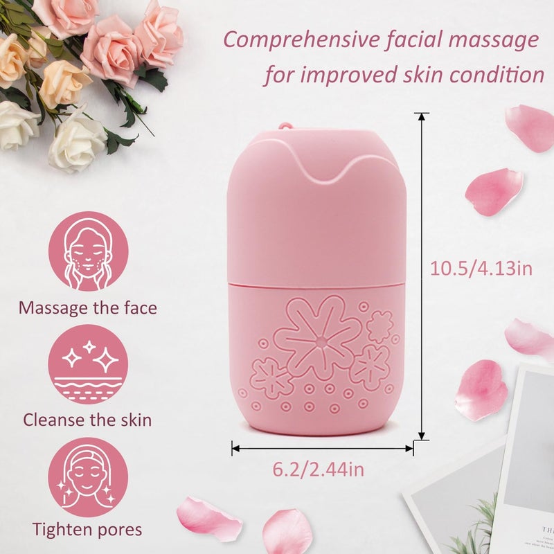 EKIND Silicone Ice Roller for Face and Eye Refillable Facial Massager Beauty Skin Care Tool Mold (Pink) - Image 2