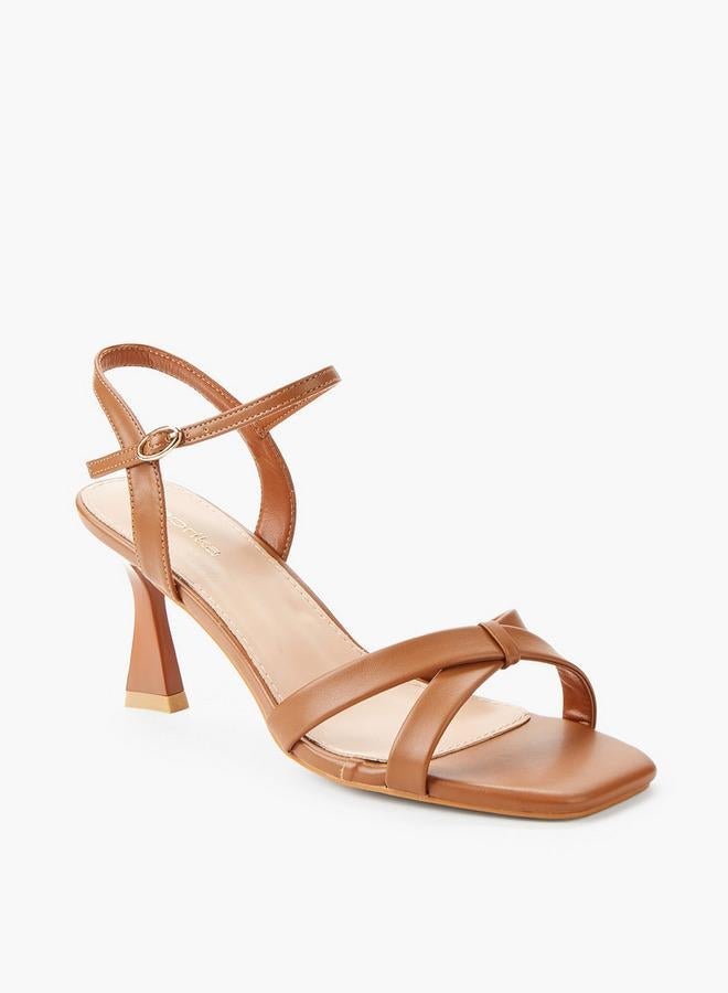 Paprika Women Cross Strap Flared Heel Sandals - Image 3