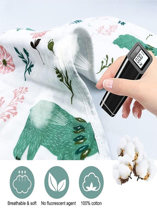 2 Pack Muslin Baby Burp Cloths, Large Cotton Baby Burp Rags Soft Burping Cloths & Bibs Set Adorable Patterns for Babies, Newborn Burp Clothes - Image 3