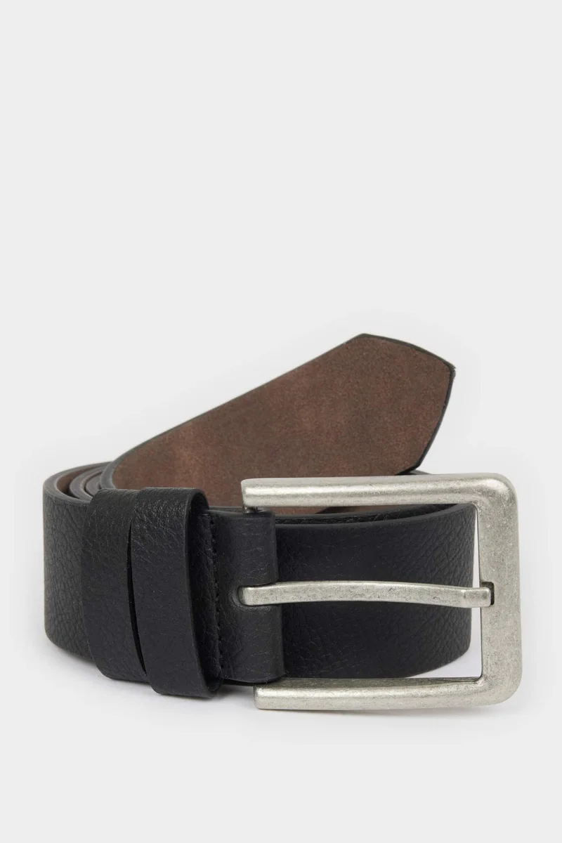 ديفاكتو Man Square Clasp Faux Leather Belt