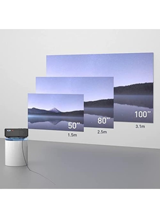 بروجكتور ذكي بدقة HD مع واي فاي و Miracast، 2200 لومن، دقة 1920 بيكسل – بروجكتور محمول للسينما المنزلية مع اتصال لاسلكي، جهاز تحكم عن بعد، ومكبر صوت مدمج - Image 3